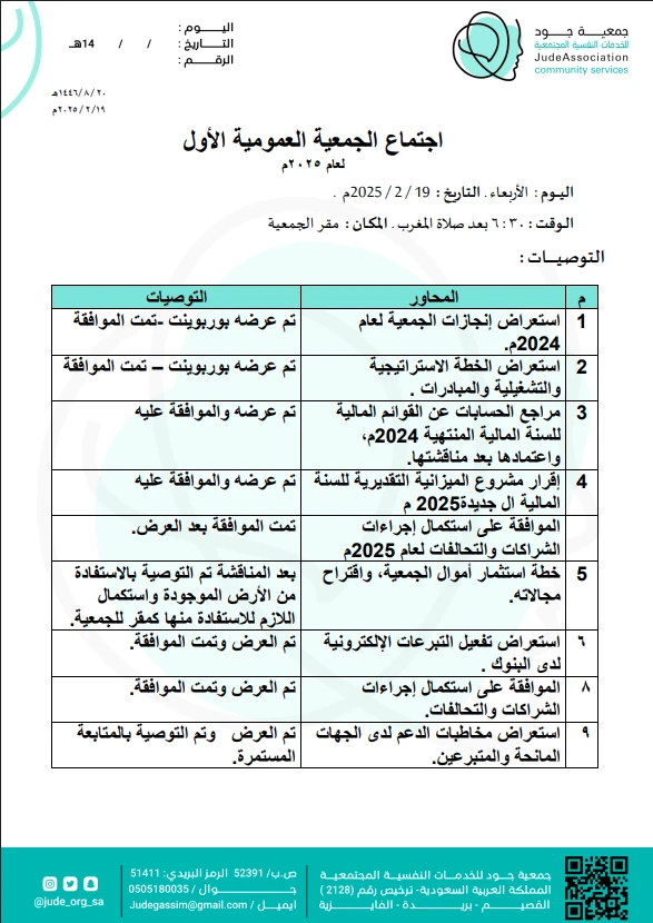 أجتماع الجمعية العمومية الأول 